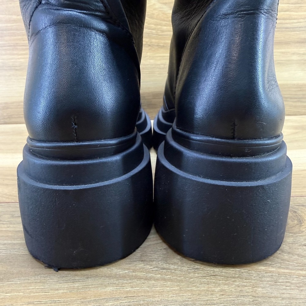 Thursday Boots Ryder Platform Womens 7 Black Leather Chunky Lug Zip Goth Punk - Picture 7 of 12